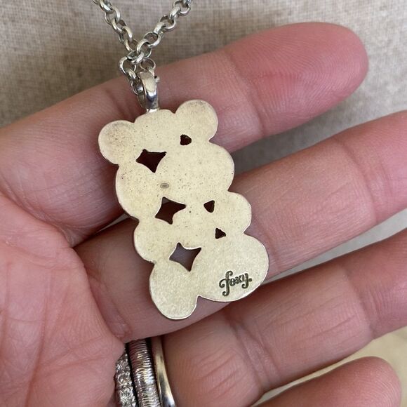 Foxy Originals Matching Set Necklace & Ring Silver Tone & Enamel - Picture 6 of 13